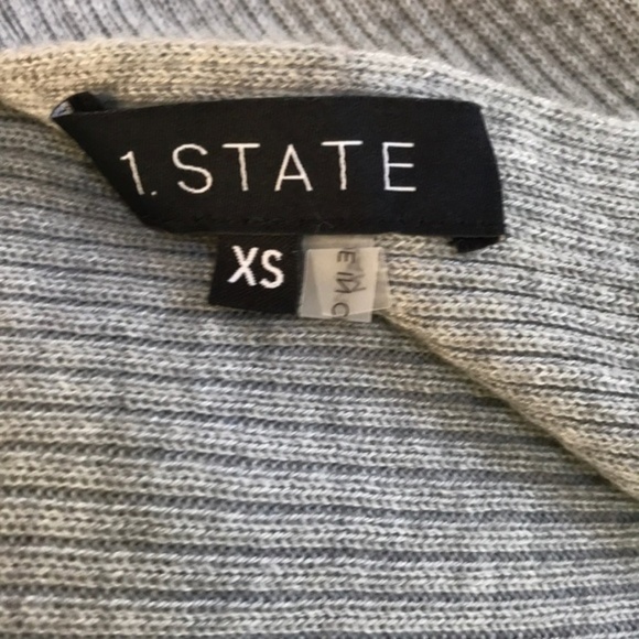 NWT! 1.State XS grey Ribbed knot back sweater - Picture 6 of 8